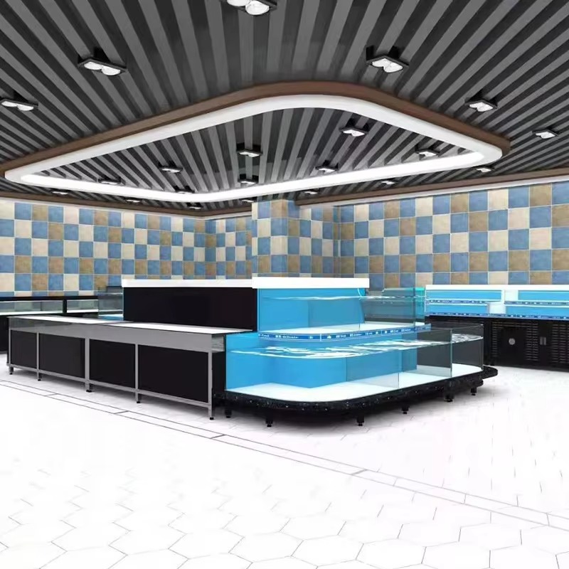 حوض سمك مربع الشكل من الزجاج ل - مراجعة Marine Aquarium All In One وسعره